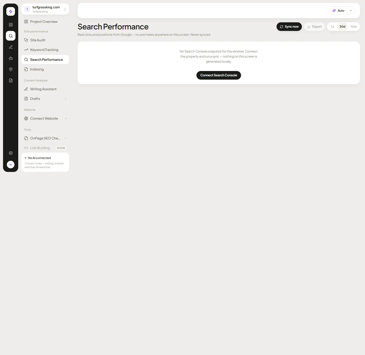 Search Performance: clicks, impressions and keyword movement